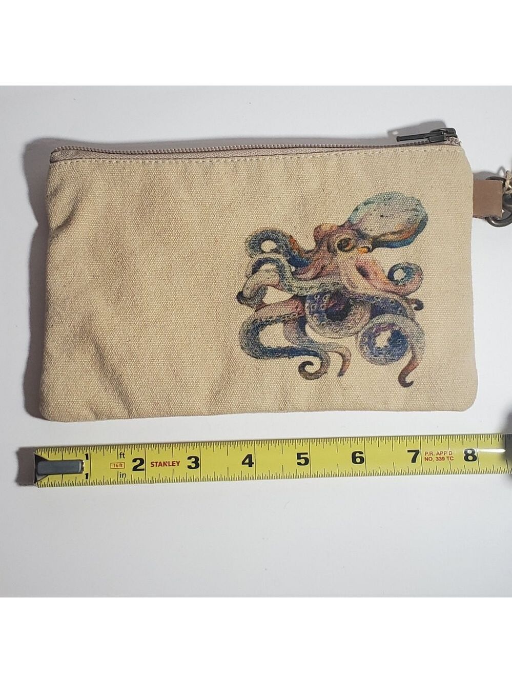 COTT N CURLS Octopus - Wristlet Wallet, Makeup Bag, Phone Purse with Leather NWT - Picture 8 of 9